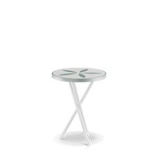 Sand Dollar Side Table 18" Tex White - White and Basil Duraboard